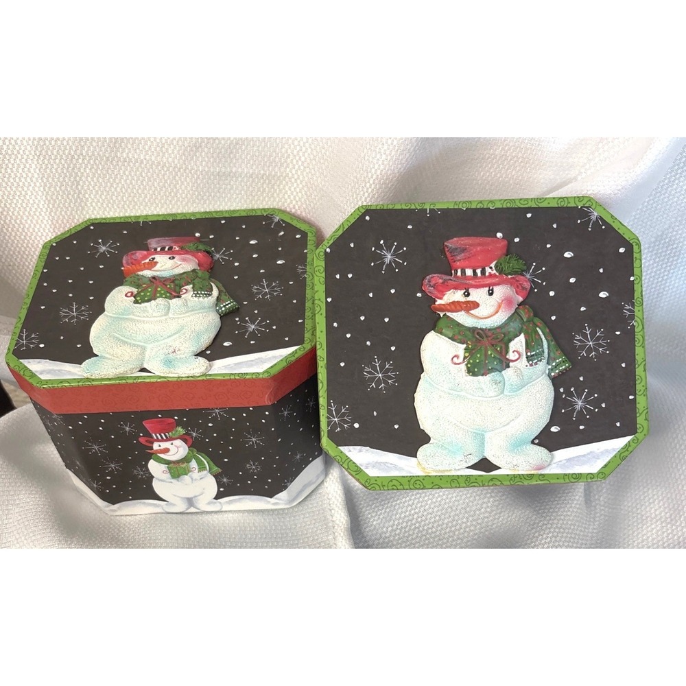 Lindy Bowman Lori Siebert 3D Snowman Christmas Gift Boxes Set of 2‎